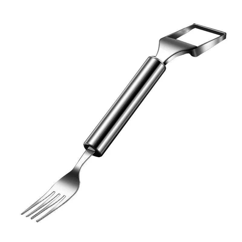 2-in-1 Watermelon Slicer & Fork β Stainless Steel Fruit Cutter Tool for Watermelon, Portable for Camping, Picnics, Home, Parties β Effortless Cubes & No Mess