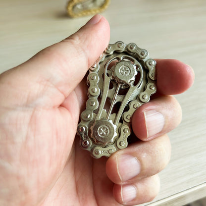 Cool Sprockets Hand Roller Fidget Chain Toys, Metal Fidget Spinner, Sensory Bike Chain Gears, EDC Novelty Anti Anxiety Hand Finger Spinner, Kinetic Desk Office Birthday Gift fro Boys Men Boyfriend