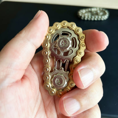 Cool Sprockets Hand Roller Fidget Chain Toys, Metal Fidget Spinner, Sensory Bike Chain Gears, EDC Novelty Anti Anxiety Hand Finger Spinner, Kinetic Desk Office Birthday Gift fro Boys Men Boyfriend